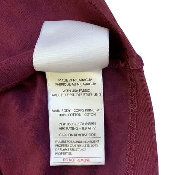 ARIAT Mens Flame Resistant American Raptor Long Sleeve Work T-shirt Burgundy - Picture 12 of 16